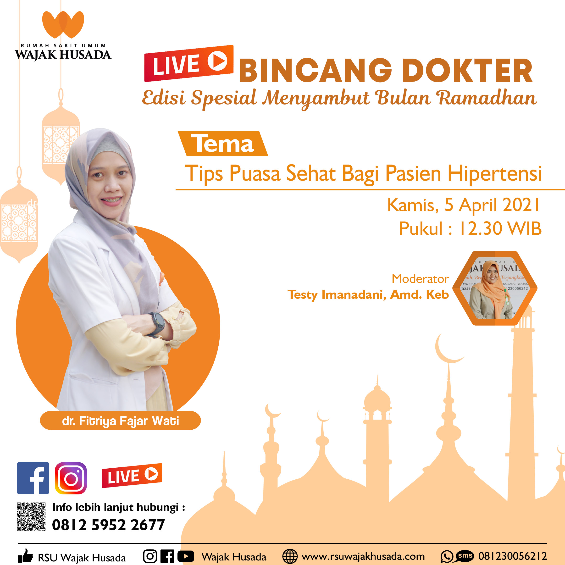 bincand Dokter "Tips Puasa Sehat Bagi Pasien Hipertensi", Kamis 5 April 2021 Pukul 12.30 WIB